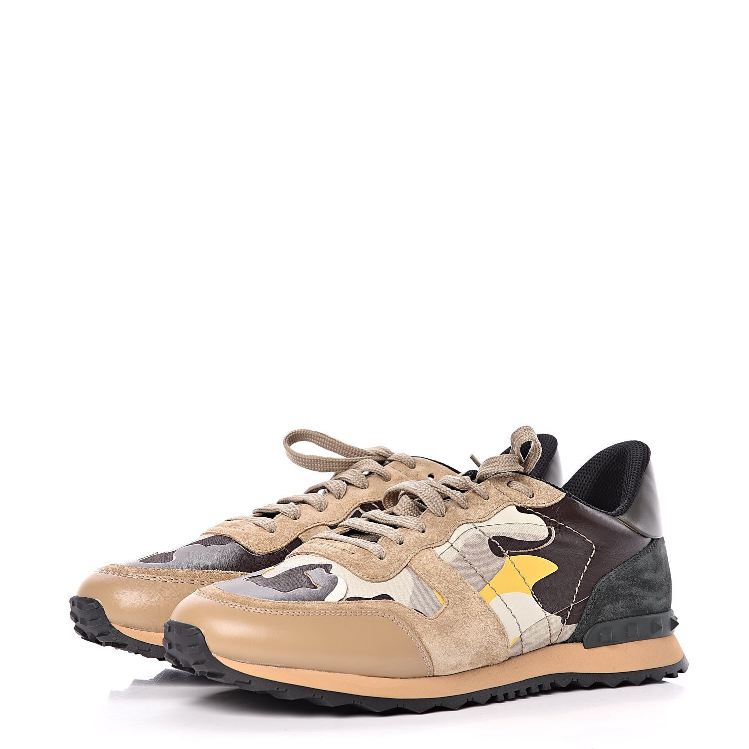 Valentino Garavani Nappa Suede Camouflage Mens Rockrunner Sneakers 45 Multicolor 3 of 7