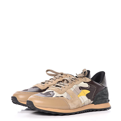 Valentino Garavani Nappa Suede Camouflage Mens Rockrunner Sneakers 45 Multicolor 3 of 7