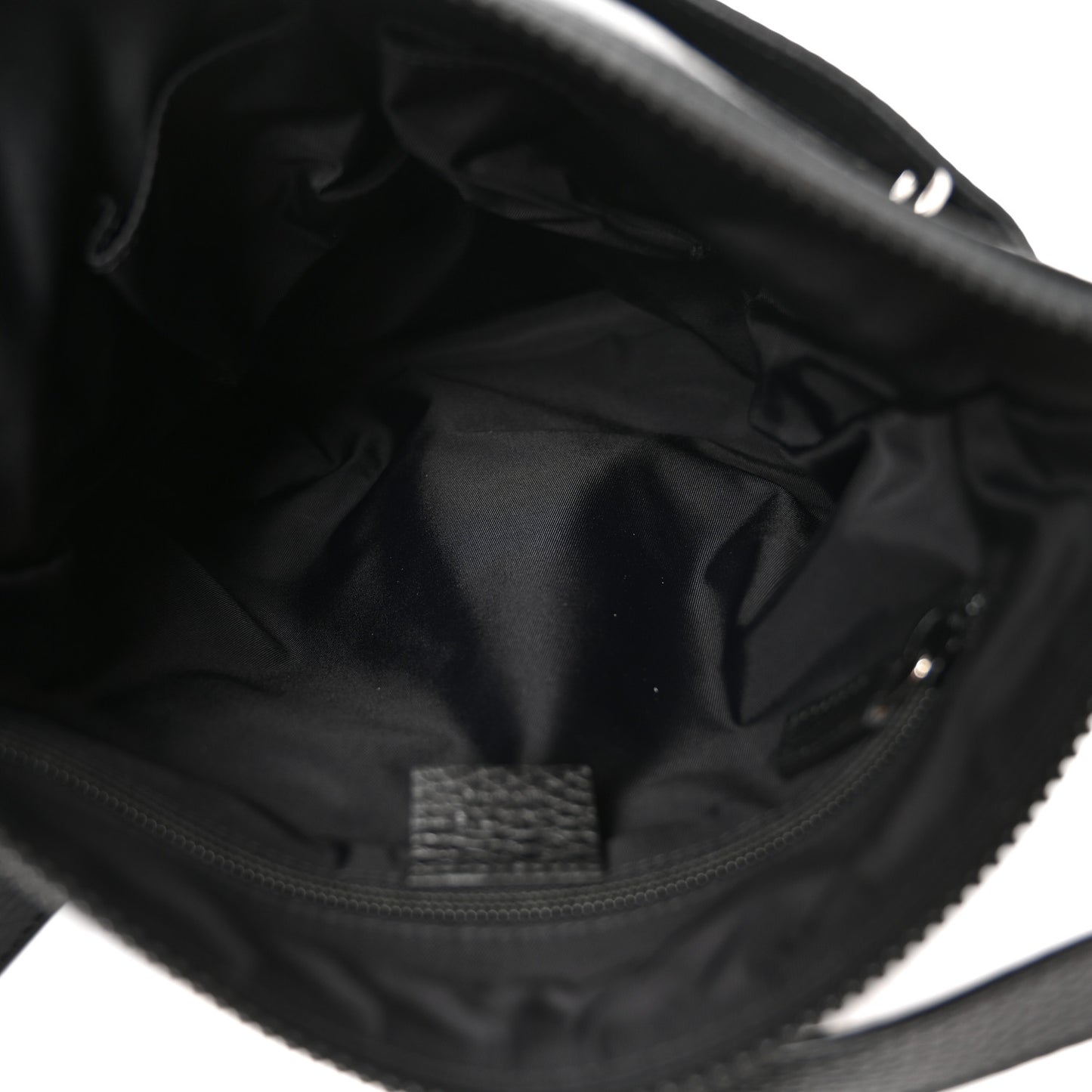 Nylon Monogram Dollar Calfskin Flat Messenger Bag Black