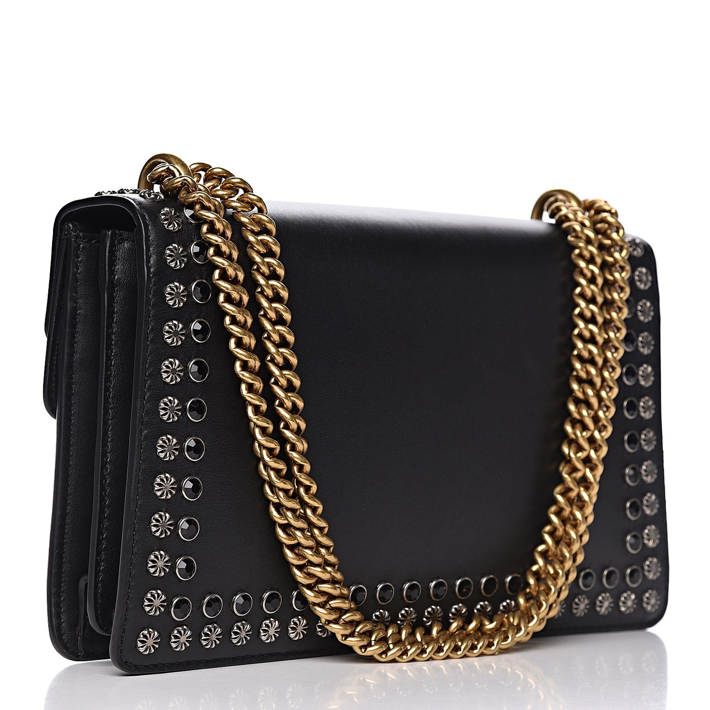 Calfskin Studded Small Dionysus Shoulder Bag Black