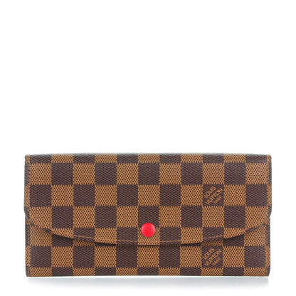 Louis Vuitton Damier Ebene Emilie Wallet Red 1 of 7