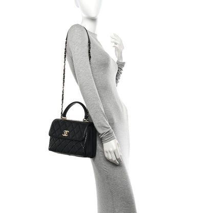 Chanel Lambskin Quilted Small Trendy CC Dual Handle Flap Bag Black 2 of 11