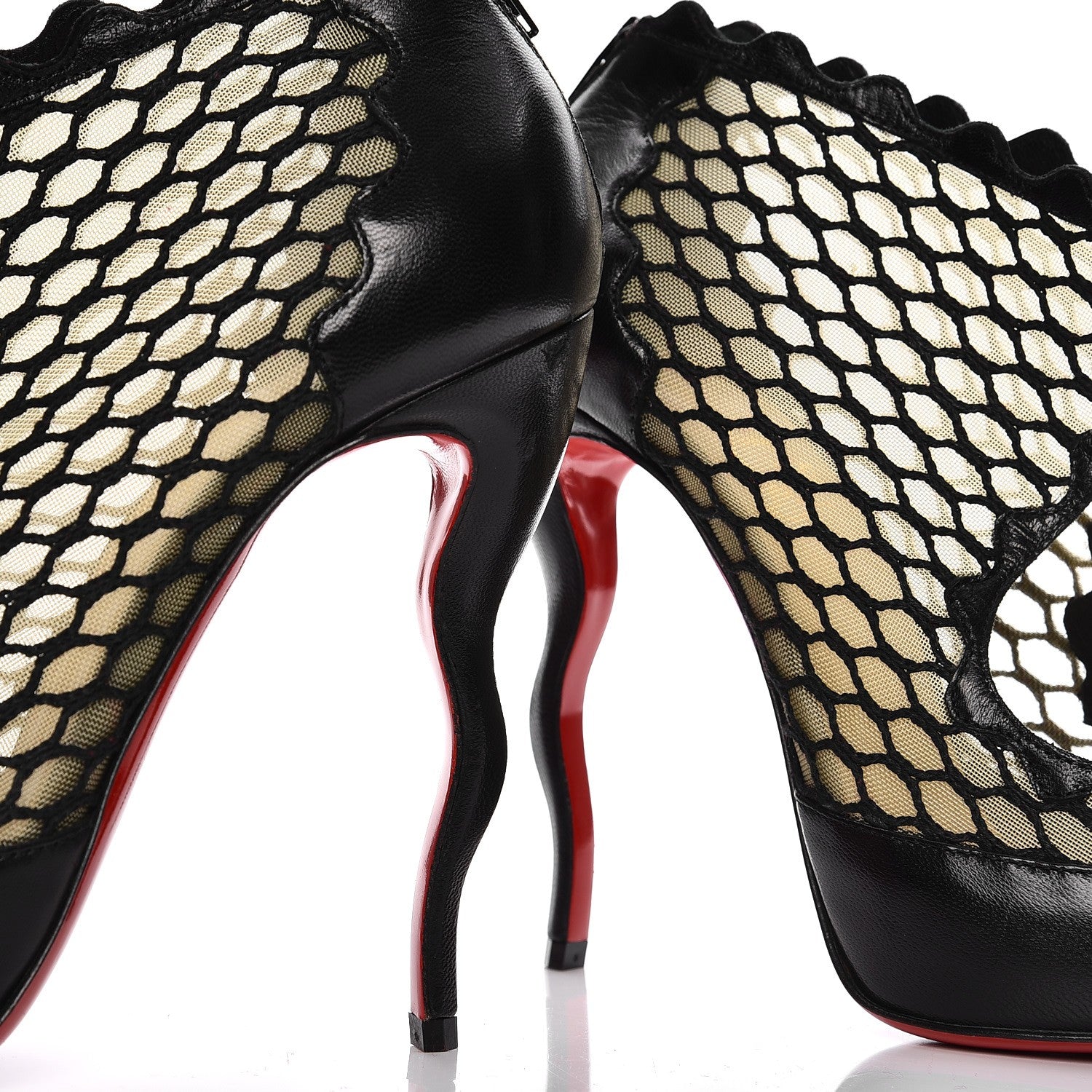 Christian Louboutin Nappa Violet 120 Mesh Ankle Boots 39 Black 10 of 10