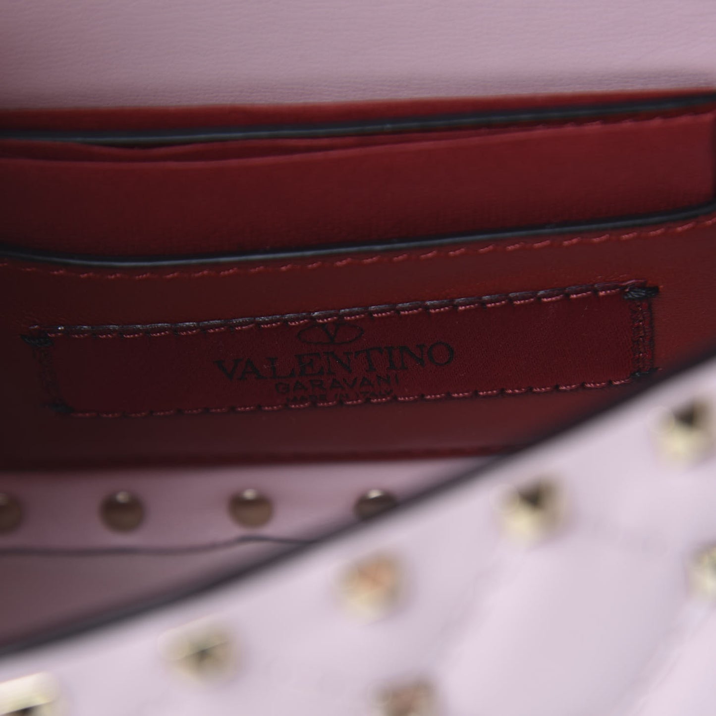 Nappa Micro Rockstud Spike Shoulder Bag Rose Quartz