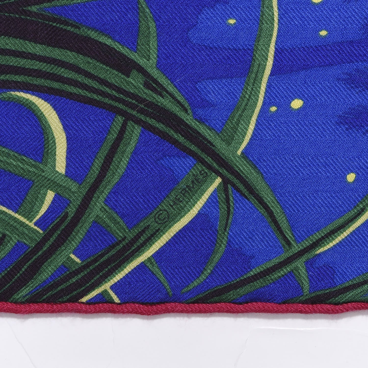 Hermes Cashmere Silk Tyger Tyger Shawl 140 Bleu Dur Vert Gris 4 of 6