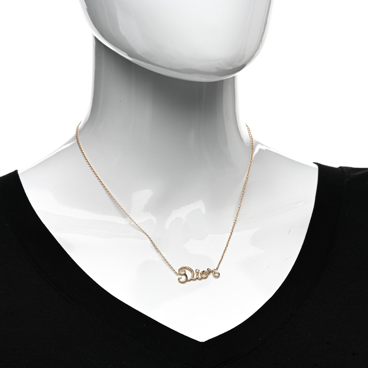 18K Yellow Gold Diamond Dioramour Pendant Necklace