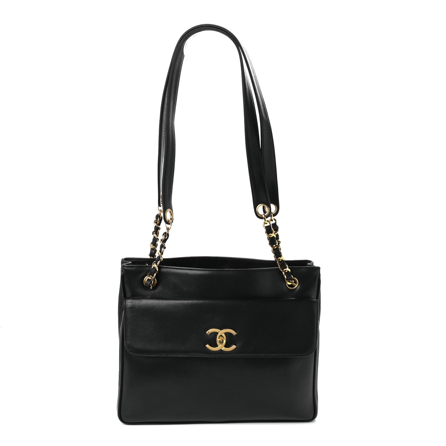 Chanel Lambskin Flap Shoulder Bag Black 1 of 9