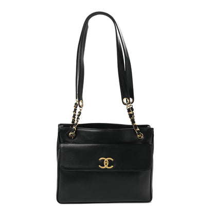 Chanel Lambskin Flap Shoulder Bag Black 1 of 9