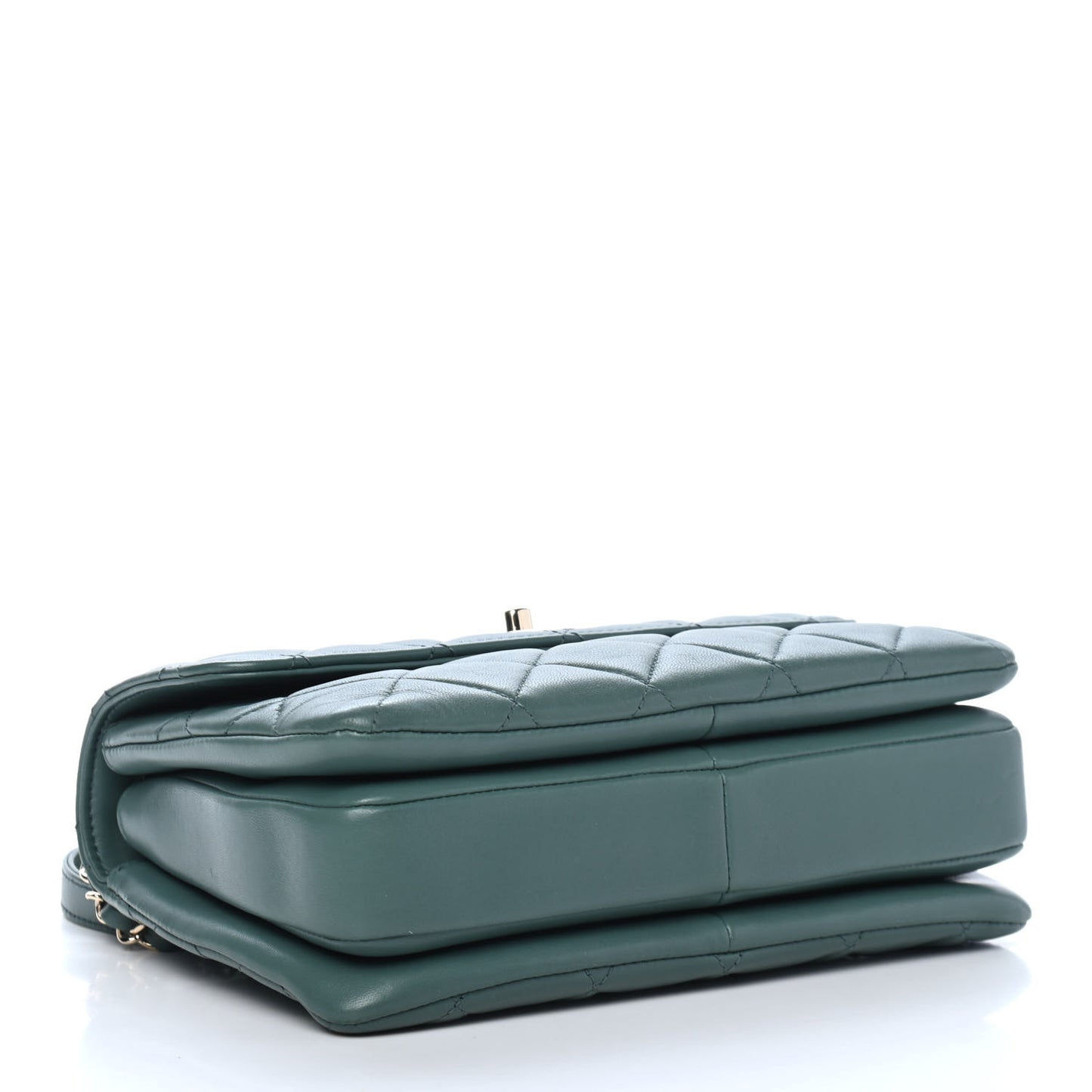 Lambskin Quilted Small Trendy CC Flap Dual Handle Bag Green