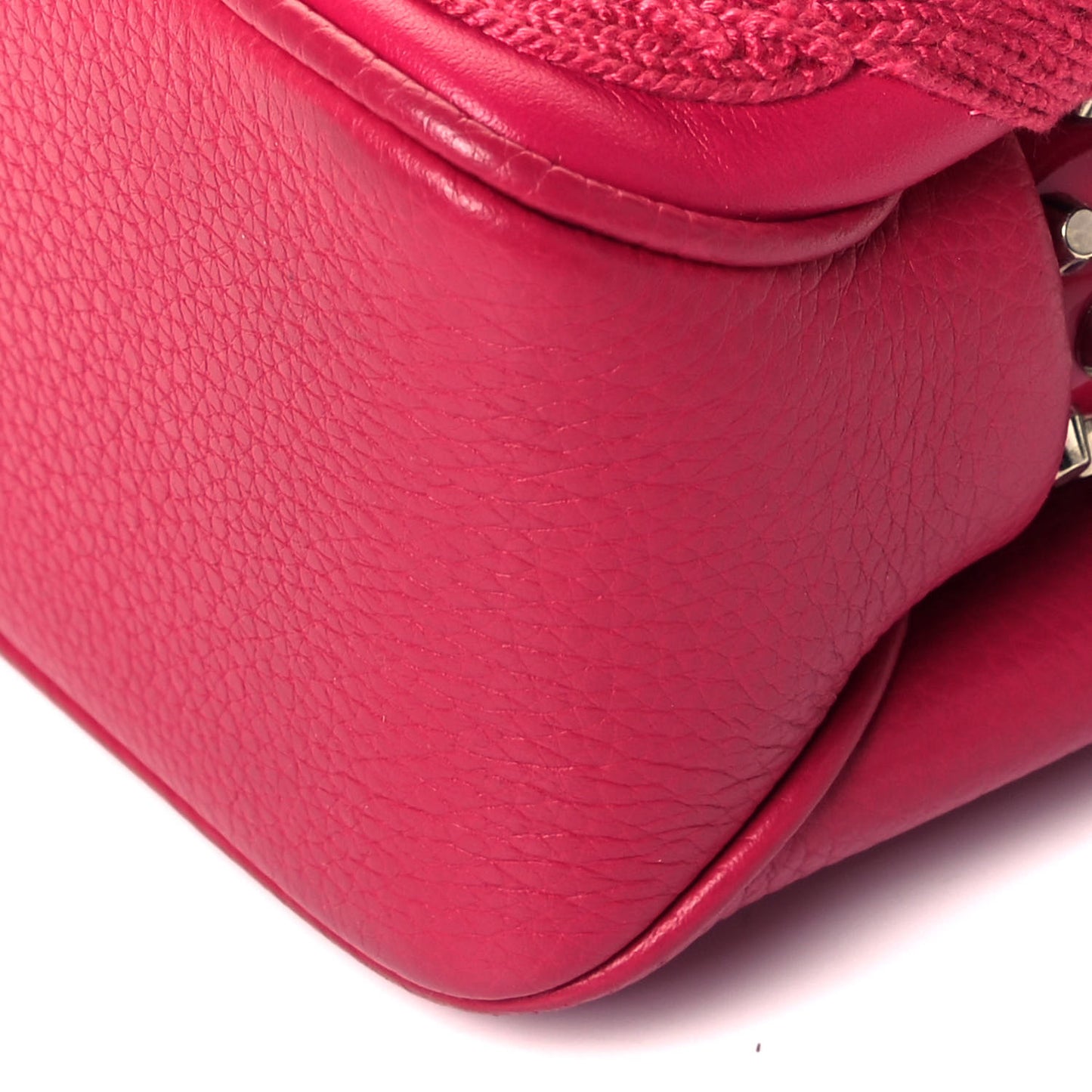 Calfskin Small Triloubi Embroidered Studded Chain Bag Pink