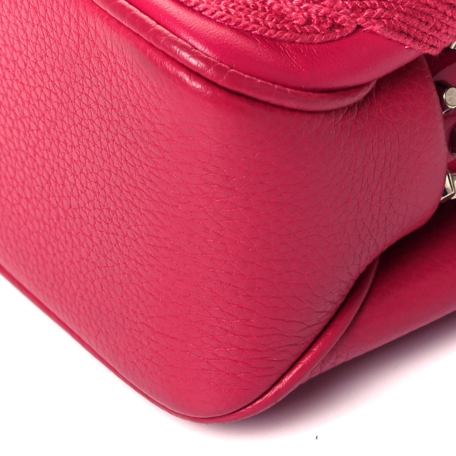 Christian Louboutin Calfskin Small Triloubi Embroidered Studded Chain Bag Pink 8 of 9