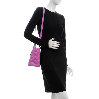 Christian Dior Lambskin Cannage Medium Lady Dior Purple 2 of 7