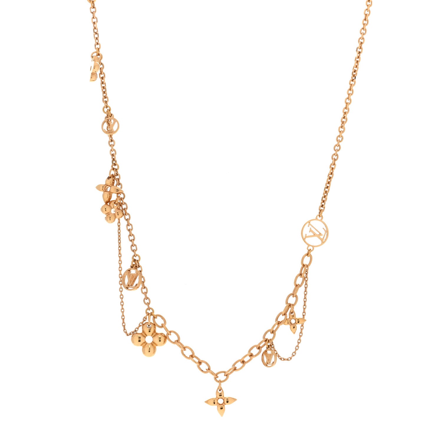 Louis Vuitton Metal Blooming Supple Necklace Gold 1 of 8