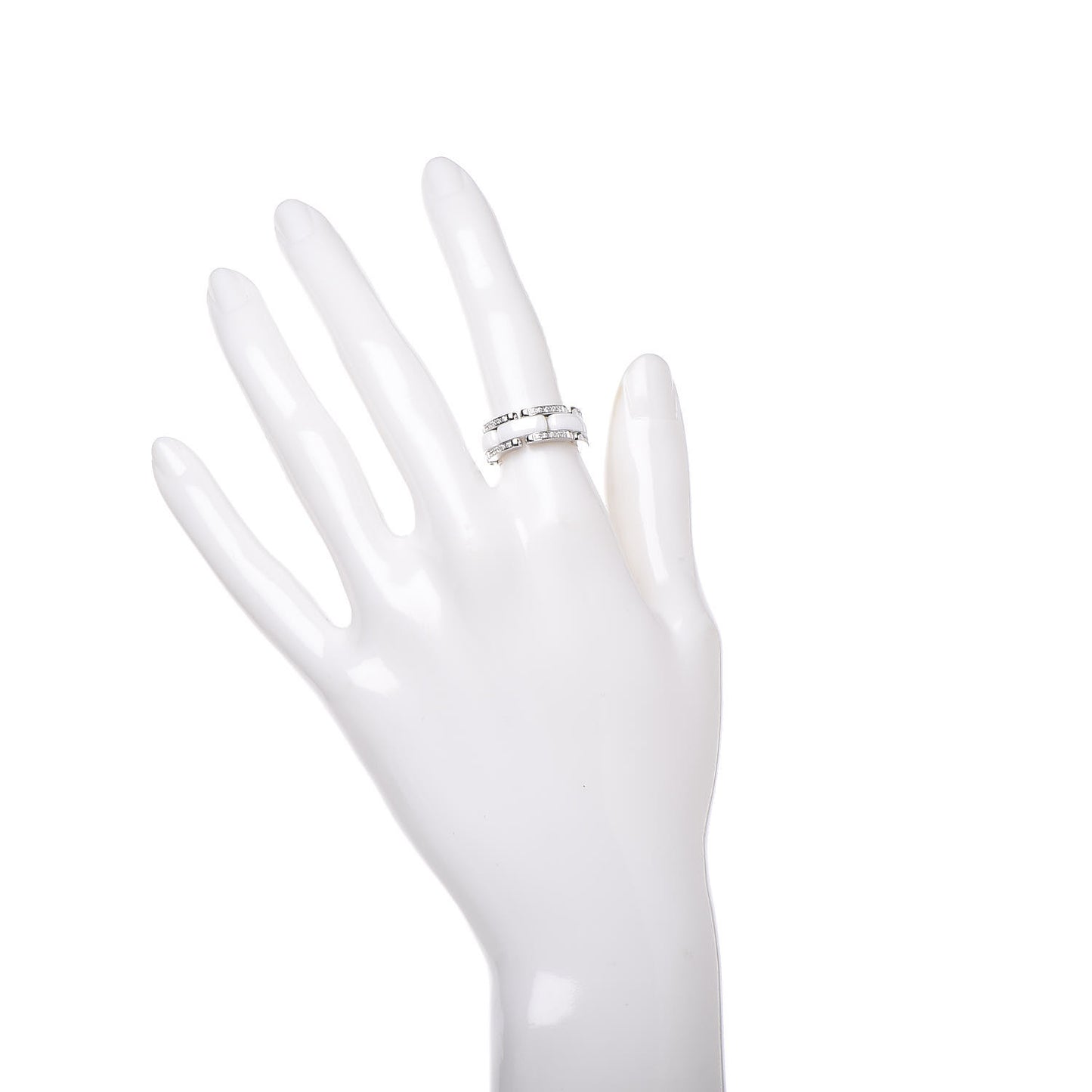 18K White Gold Ceramic Diamond Medium Ultra Ring White 49 4.75