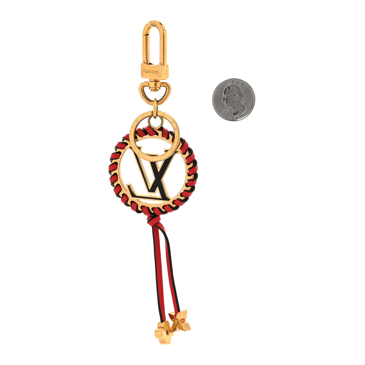 Louis Vuitton Metal Lambskin Enamel Very Bag Charm Key Holder Red 2 of 3