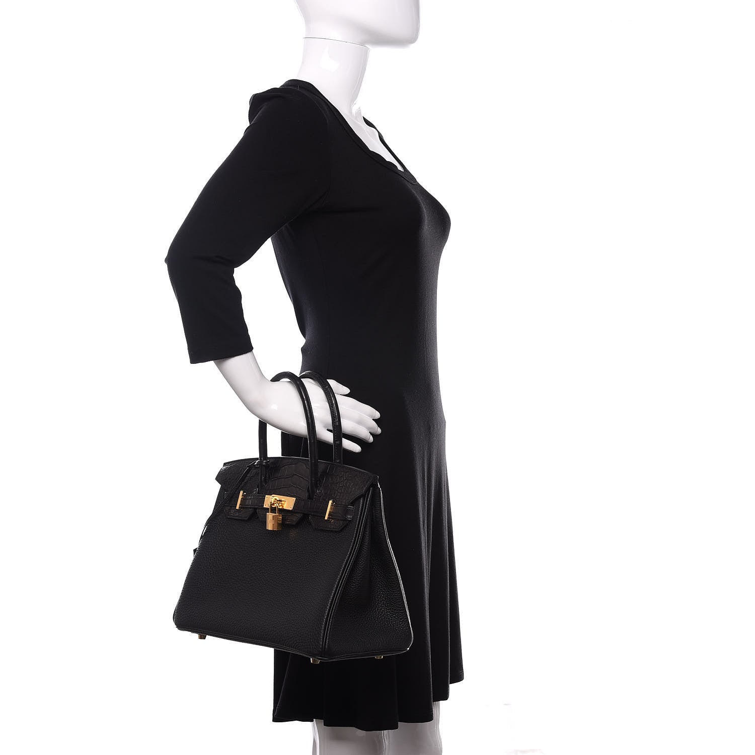 Hermes Togo Matte Alligator Birkin Touch 30 Black 2 of 36