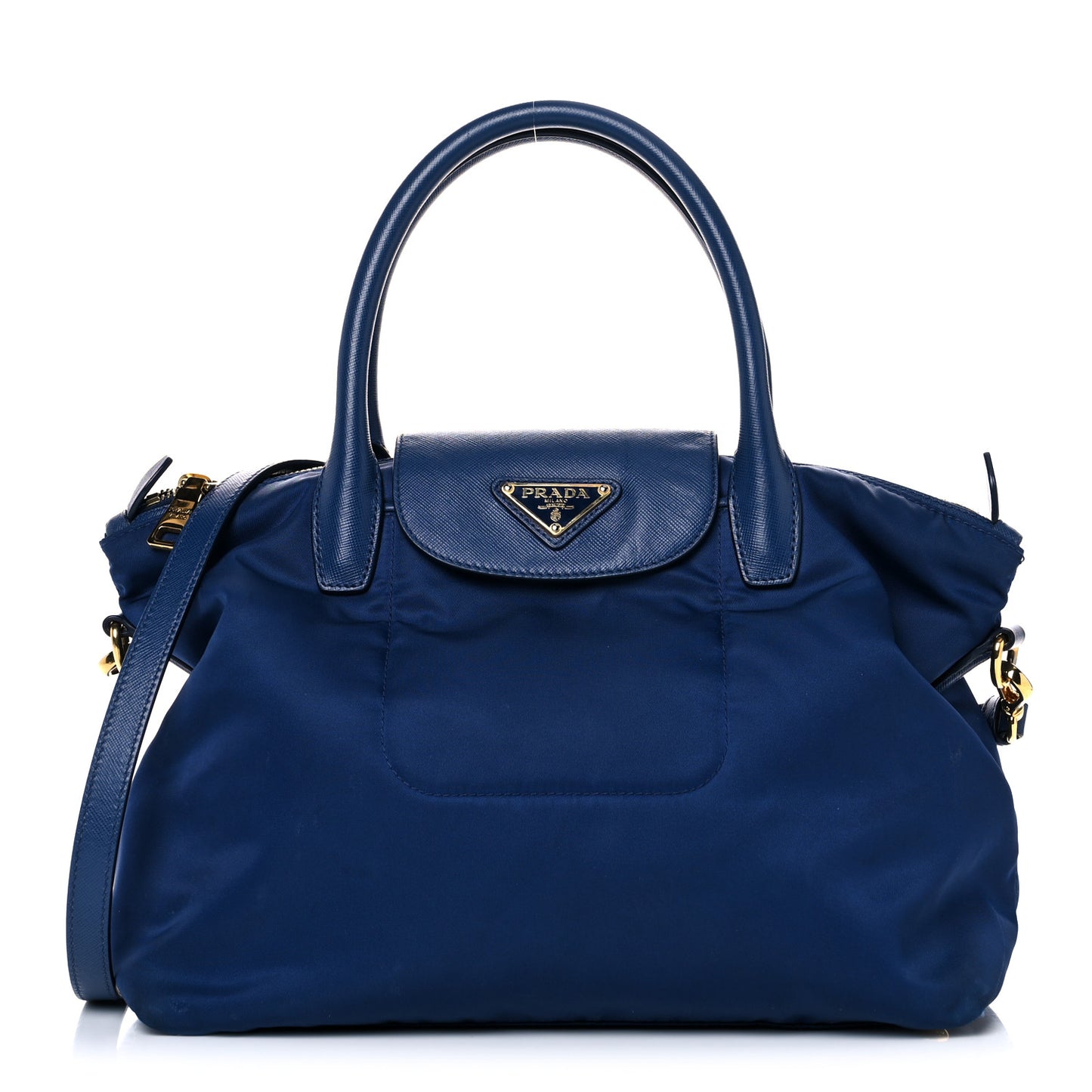 Tessuto Nylon Saffiano Tote Bluette