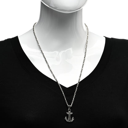 David Yurman Sterling Silver Black Diamond Maritime Anchor Amulet Pendant Necklace 2 of 5