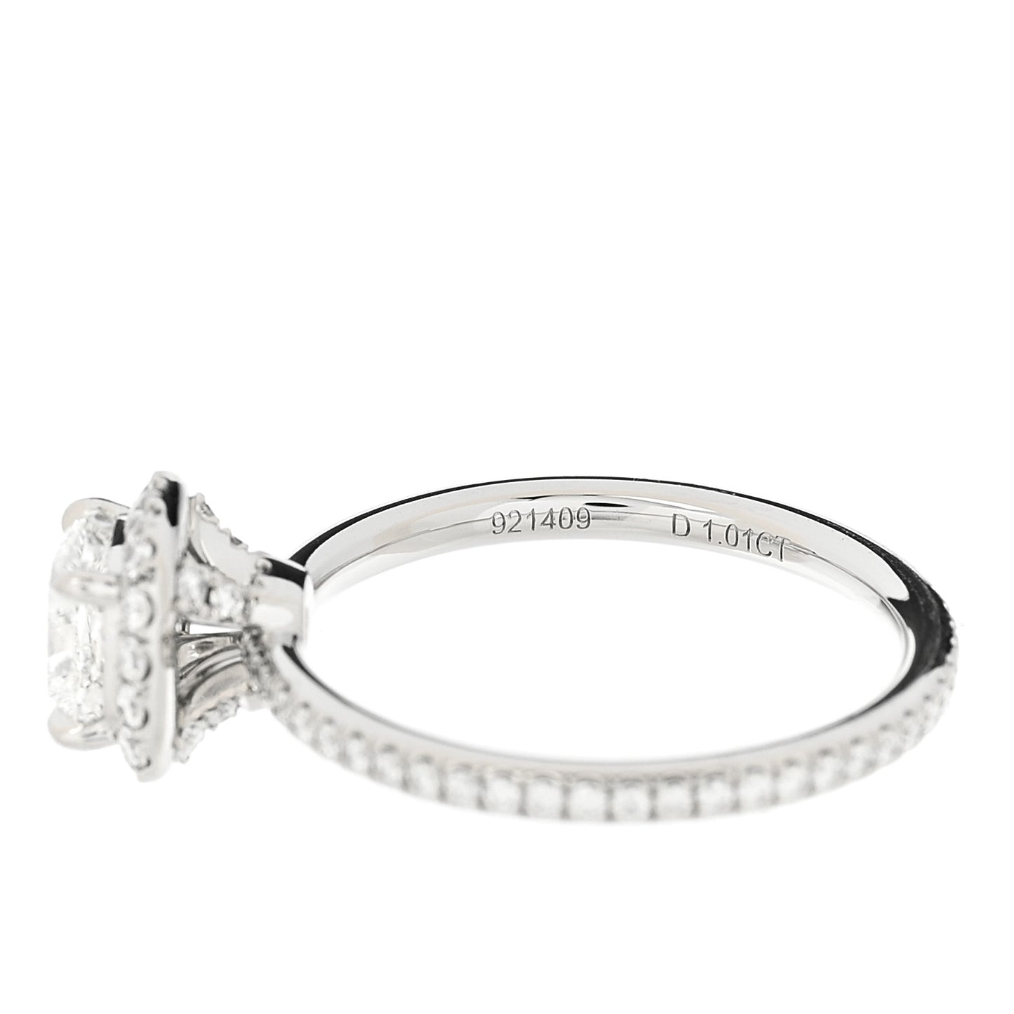 Platinum Diamond 1.01ct The One Cushion Cut Micropave Engagement Ring 53 6.25