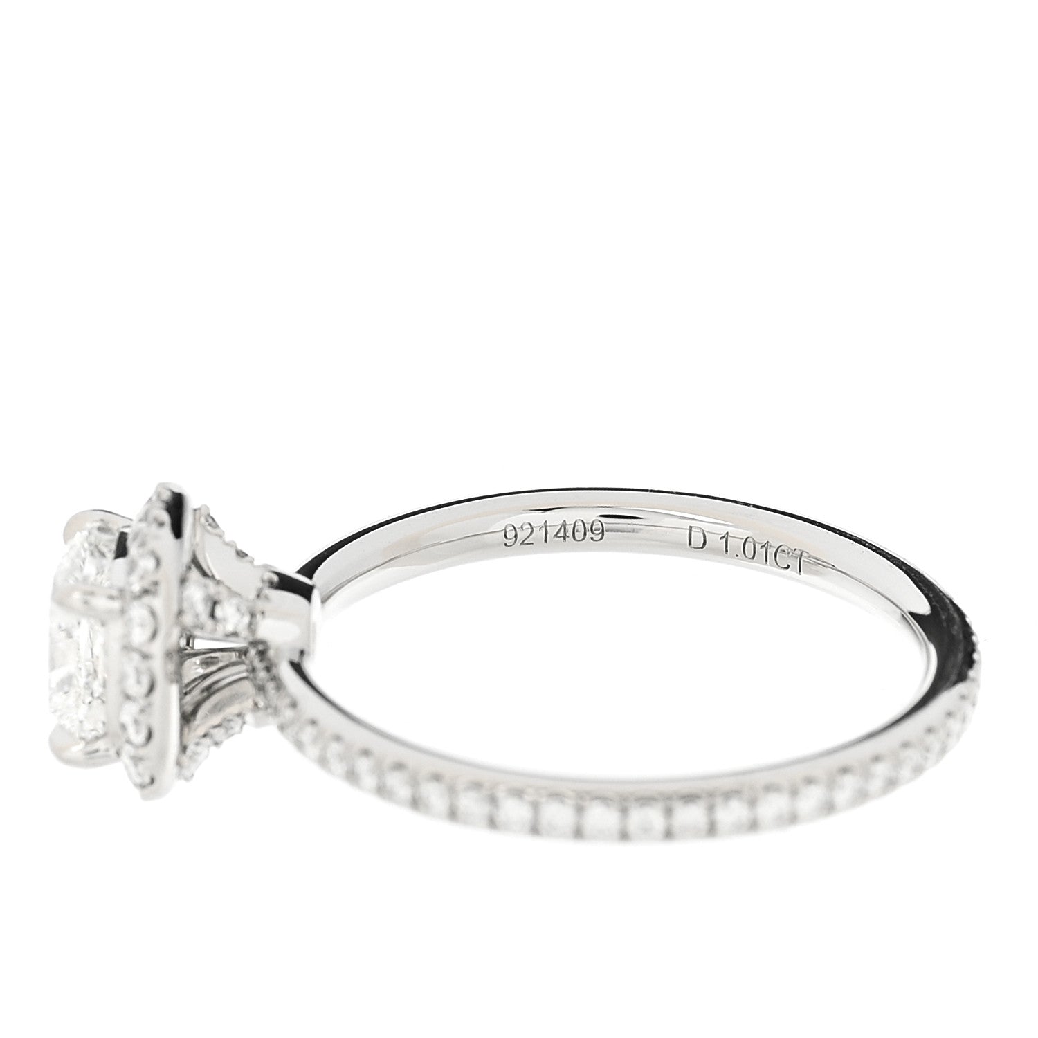 Harry Winston Platinum Diamond 1.01ct The One Cushion Cut Micropave Engagement Ring 53 6.25 6 of 7