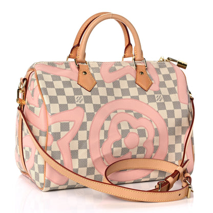 Louis Vuitton Damier Azur Tahitienne Speedy Bandouliere 30 Rose Ballerine 3 of 13