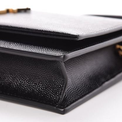 Saint Laurent Grain De Poudre Small Classic Monogram Kate Tassel Chain Wallet Black 8 of 9