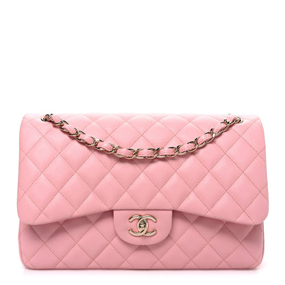 Chanel Caviar Quilted Jumbo Double Flap Pink 1 of 10