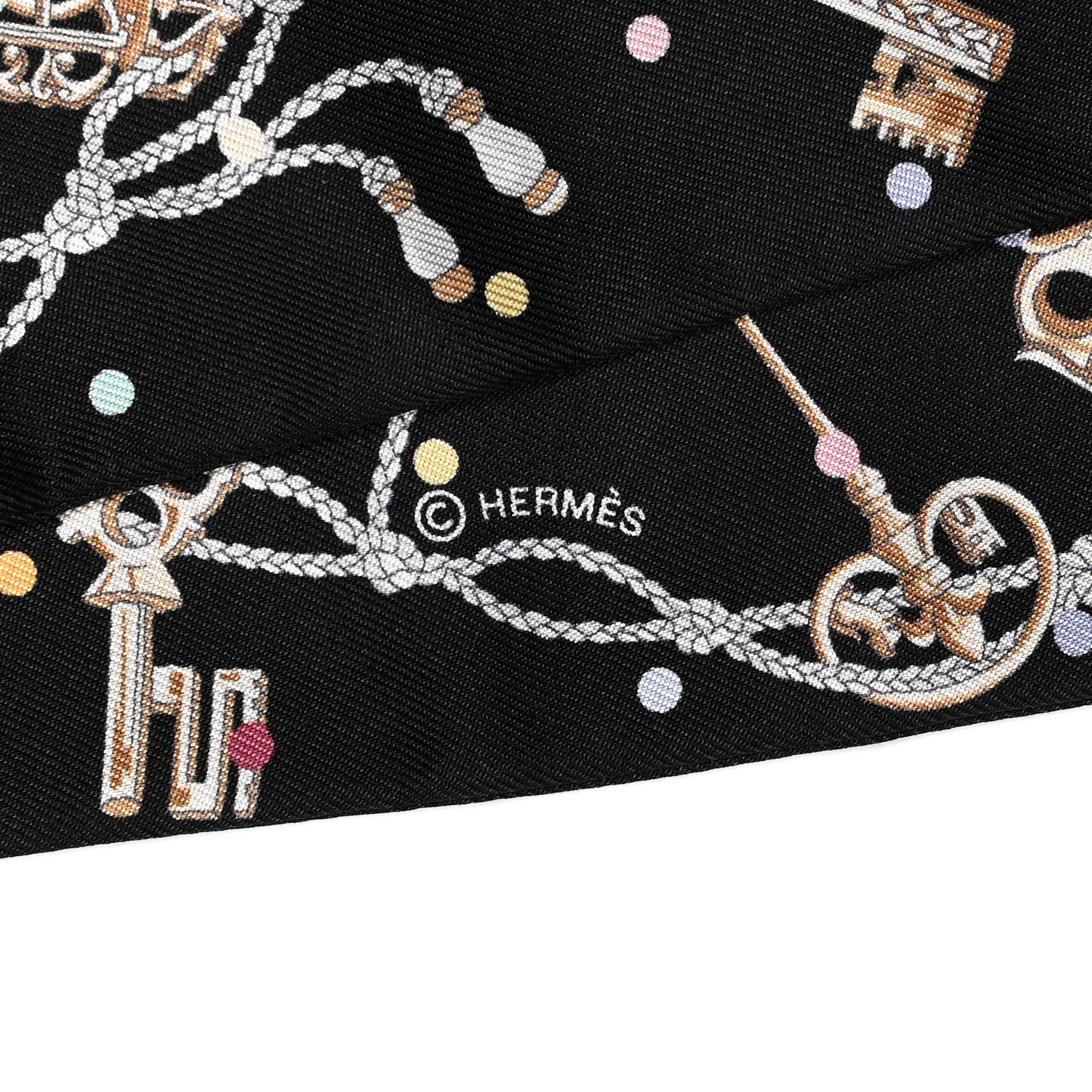 Silk Les Cles A Pois Twilly Black Beige Rose Multicolor