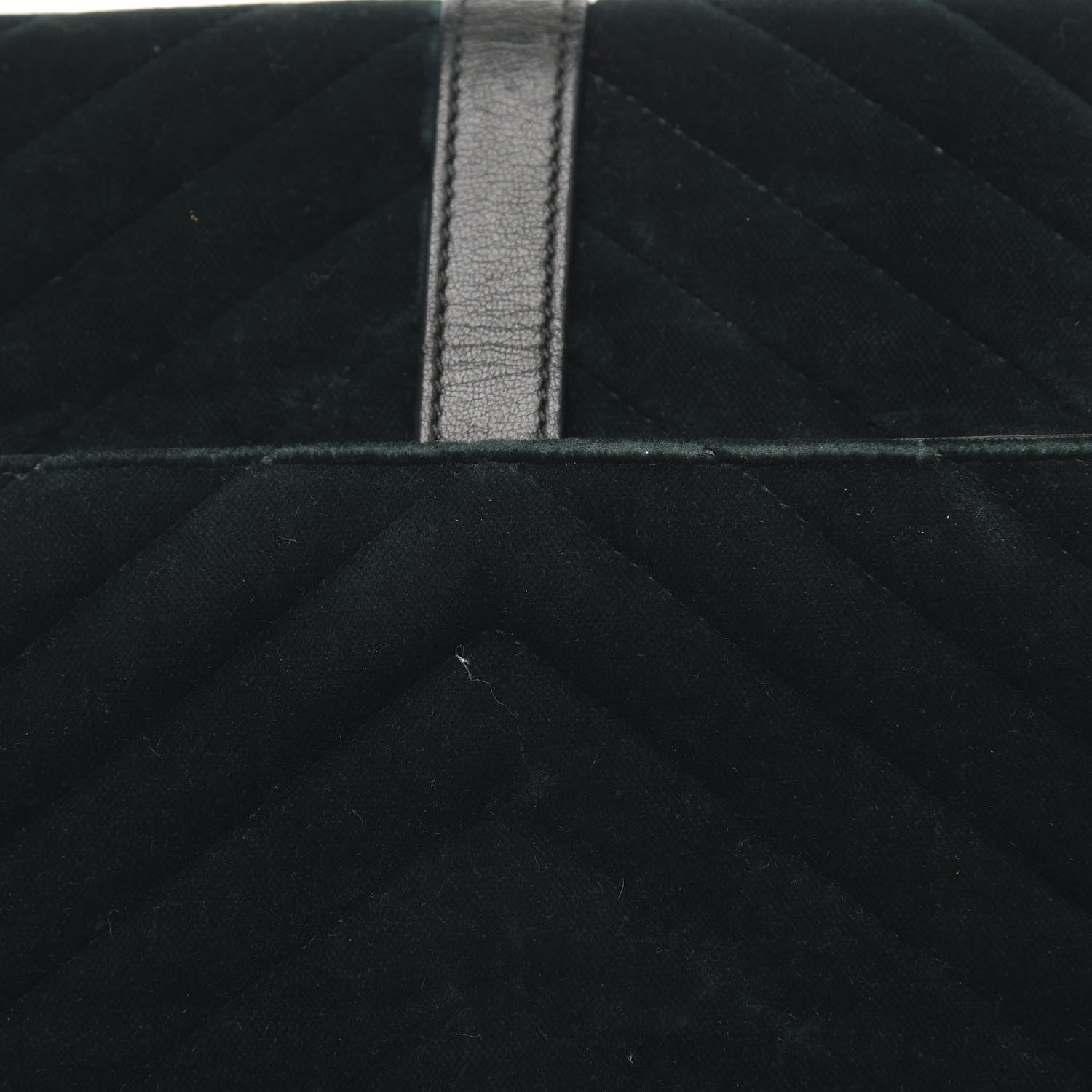 Saint Laurent Velvet Matelasse Chevron Medium Monogram Chain Bag New Dark Green 12 of 19