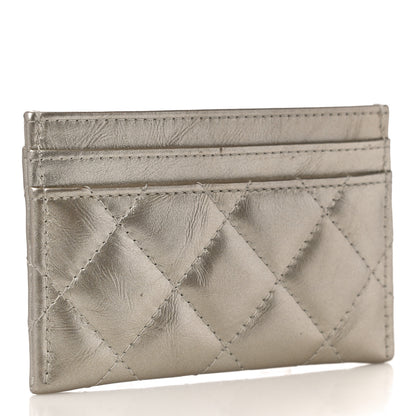 Chanel Metallic Aged Calfskin Quilted Reissue Card Holder Light Gold 3 of 12