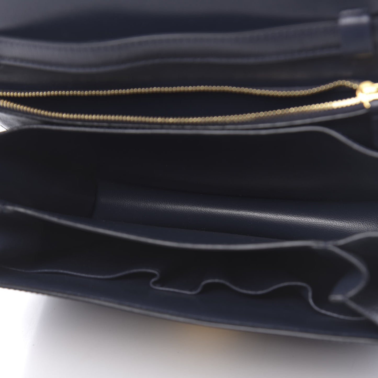 Liege Calfskin Medium Classic Box Flap Bag Dark Blue