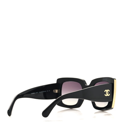 Chanel Acetate Rectangle Sunglasses 5435 Black 4 of 8