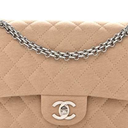 Chanel Jersey Quilted Small Double Flap Beige 8 of 11