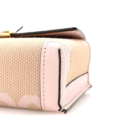 Gucci Monogram Jumbo GG Textured Dollar Calfskin Mini Padlock Top Handle Shoulder Bag Beige Perfect Pink 9 of 10