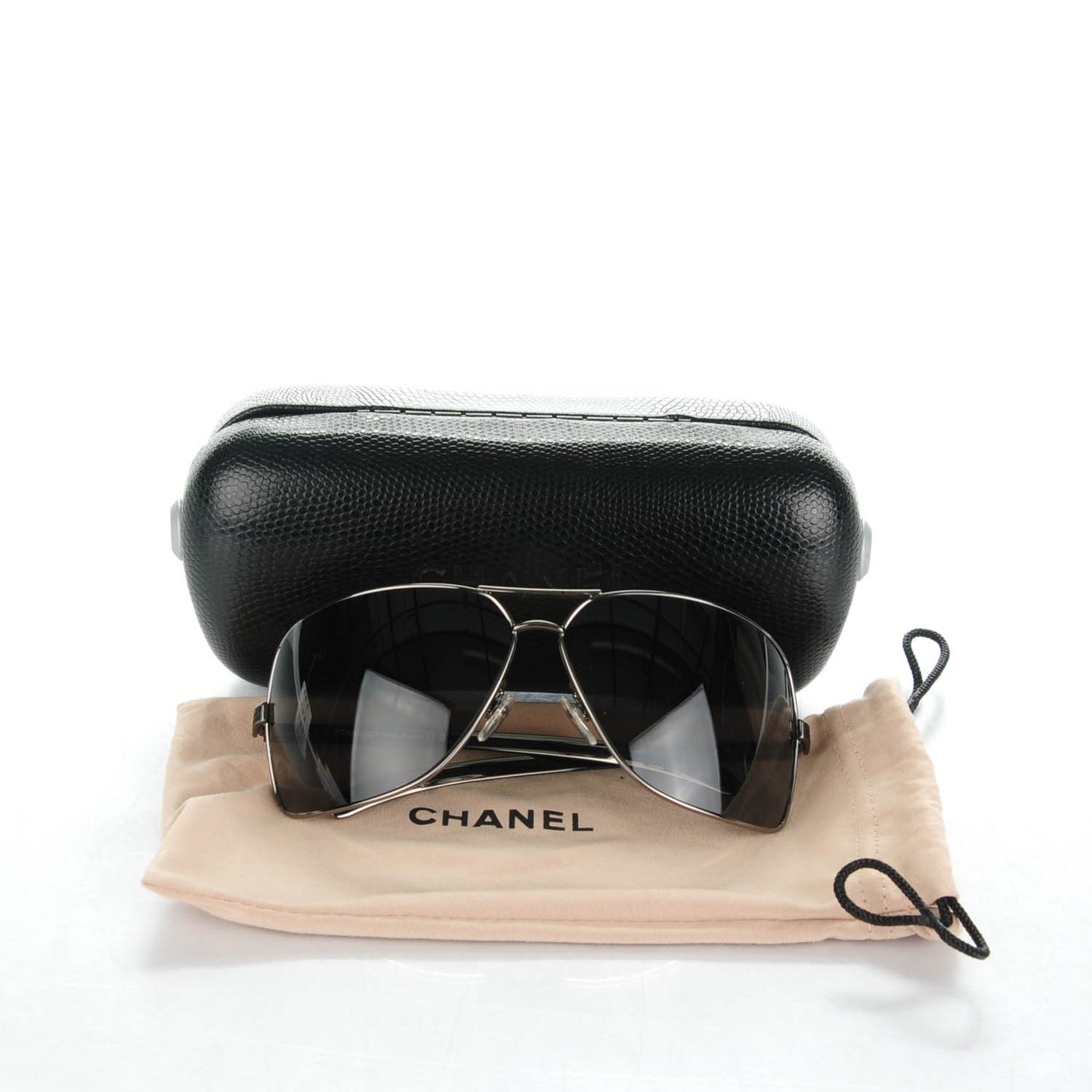 Aviator Sunglasses 4141-Q Silver Black