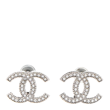 Chanel Crystal CC Earrings Silver 1 of 4