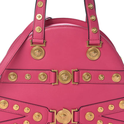 Versace Calfskin Medallion Tribute Bowling Bag Pink 8 of 9