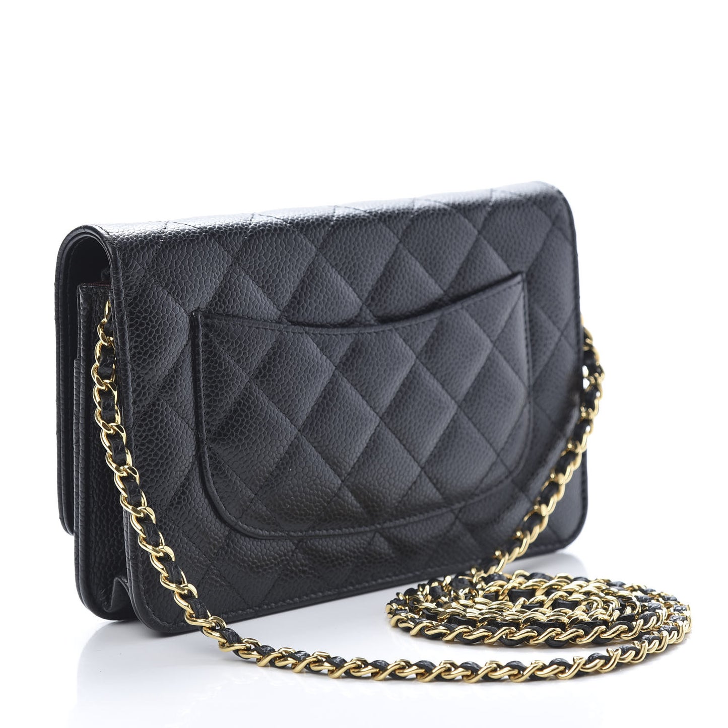 Caviar Quilted Wallet On Chain WOC Black