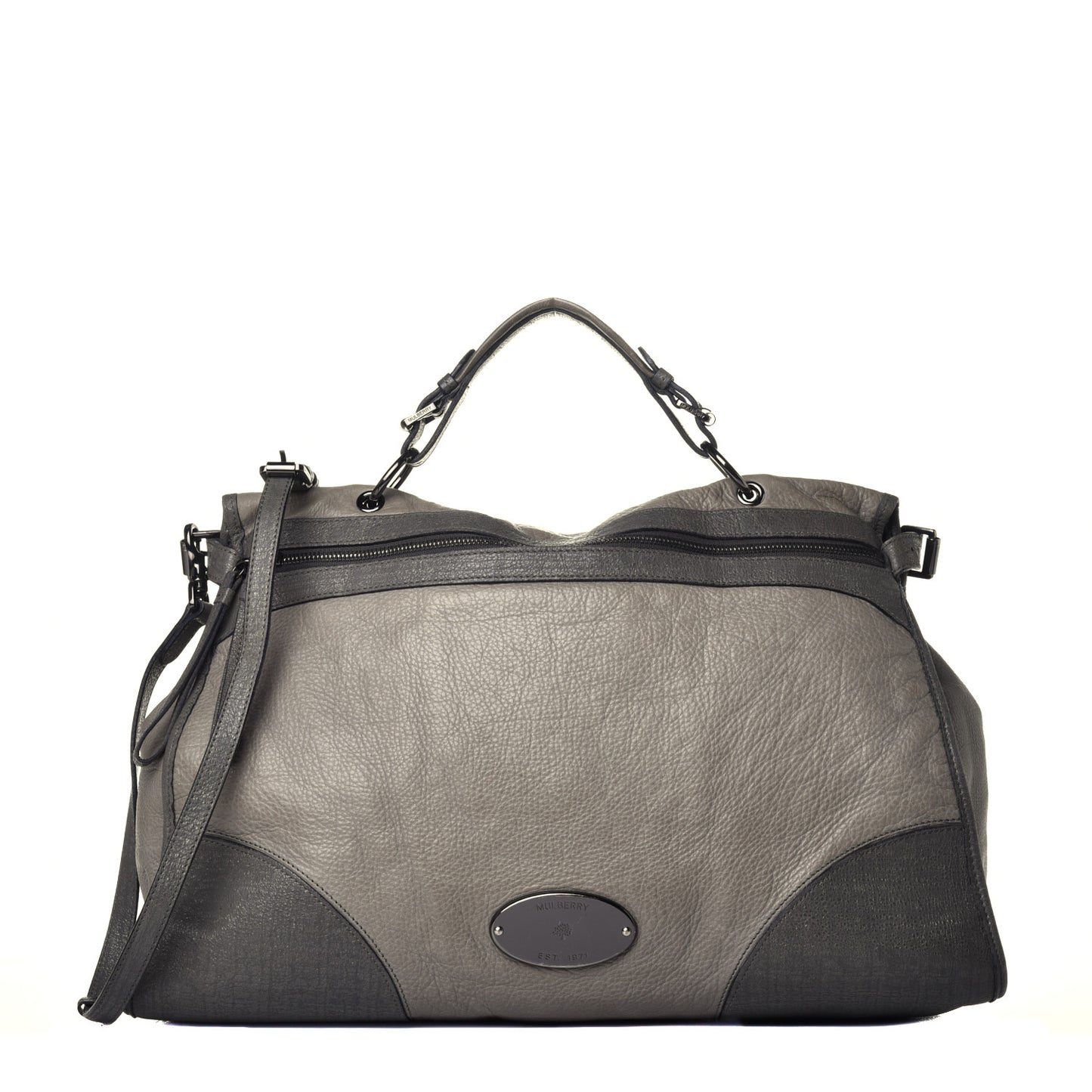 Calfskin Taylor Satchel Grey