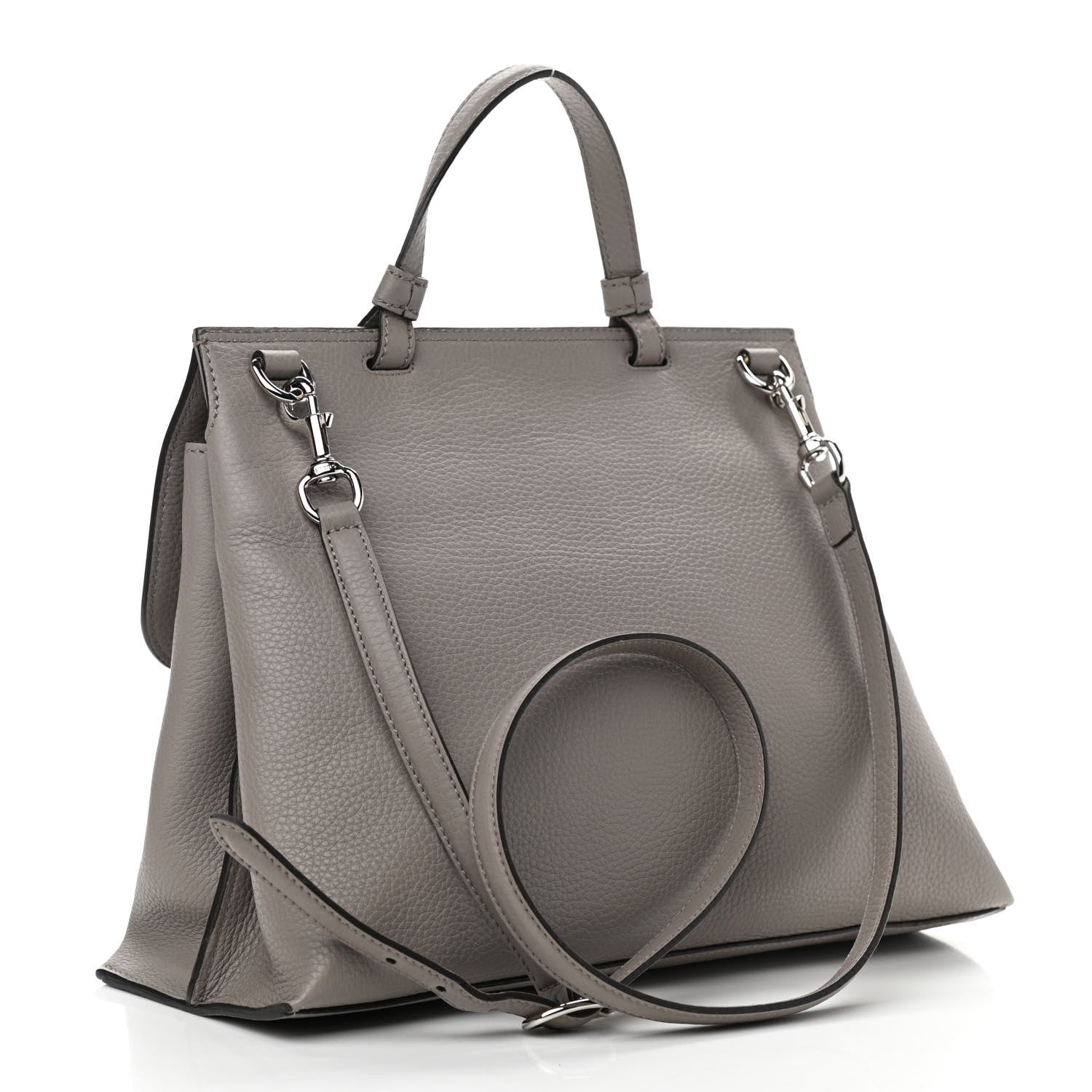 Gucci Cellarius Calfskin Medium Bamboo Daily Top Handle Bag Storm Grey 3 of 9