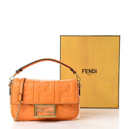 Fendi Nappa FF 1974 Embossed Mini Baguette Clementine 12 of 12