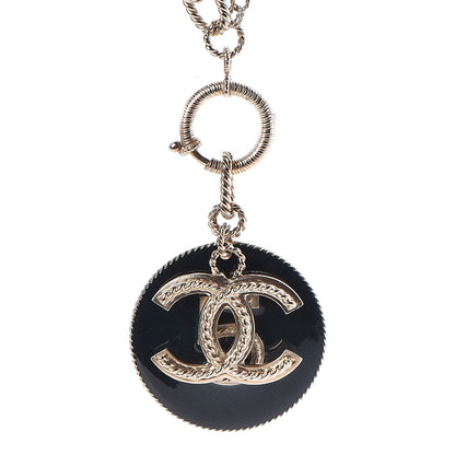 Chanel Resin CC 5 Pendant Necklace Gold Blue 5 of 7