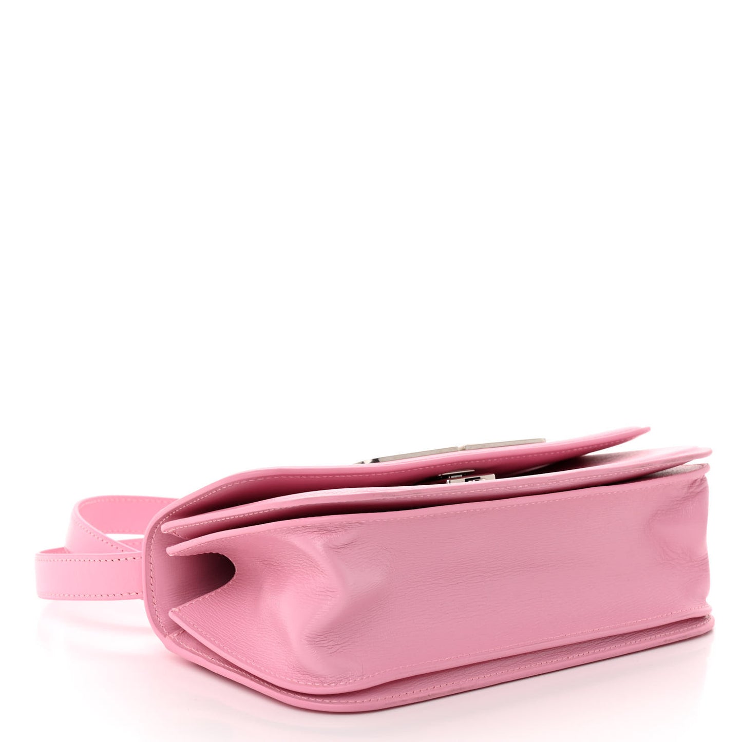 Calfskin Stripe Embossed Small Gossip Bag Candy Pink