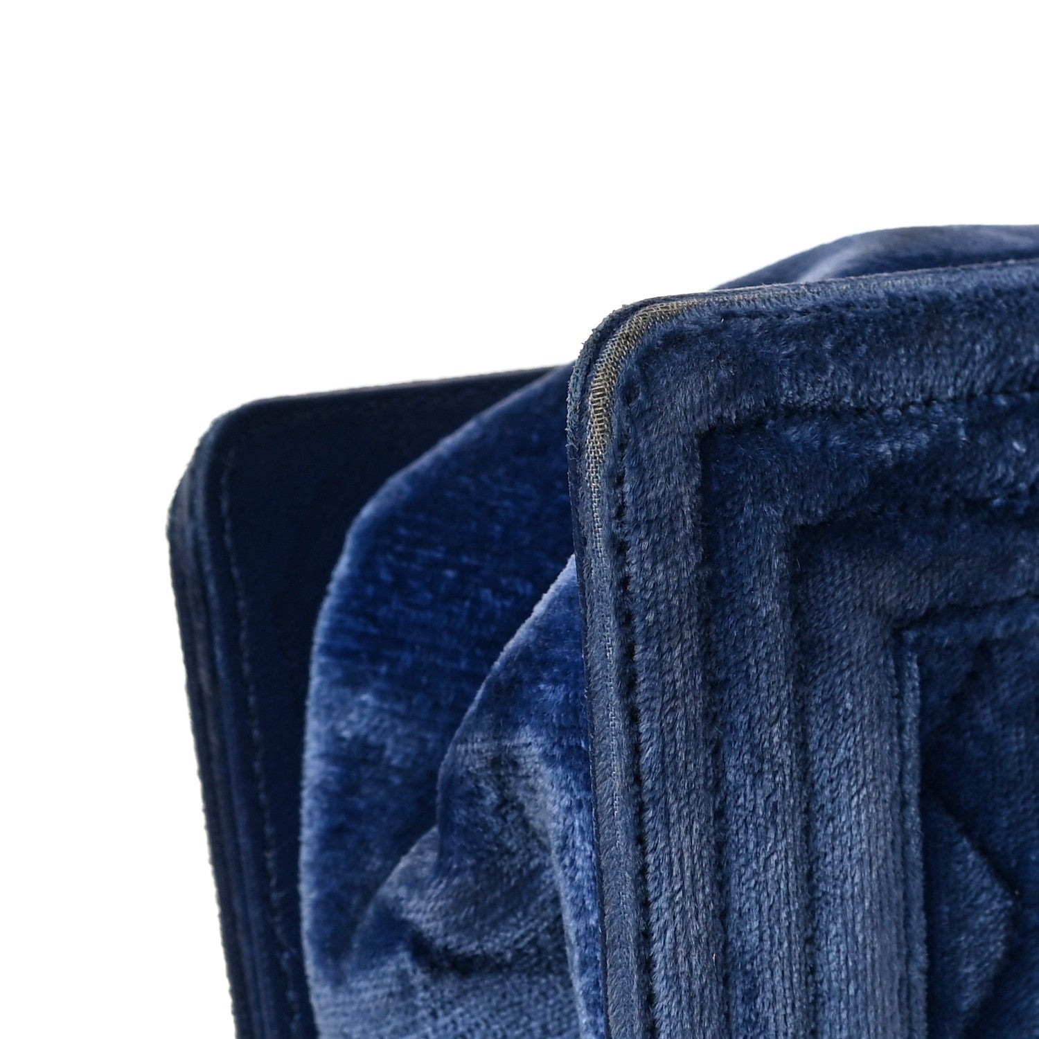 Chanel Velvet Quilted Medium Boy Flap Blue 12 of 16