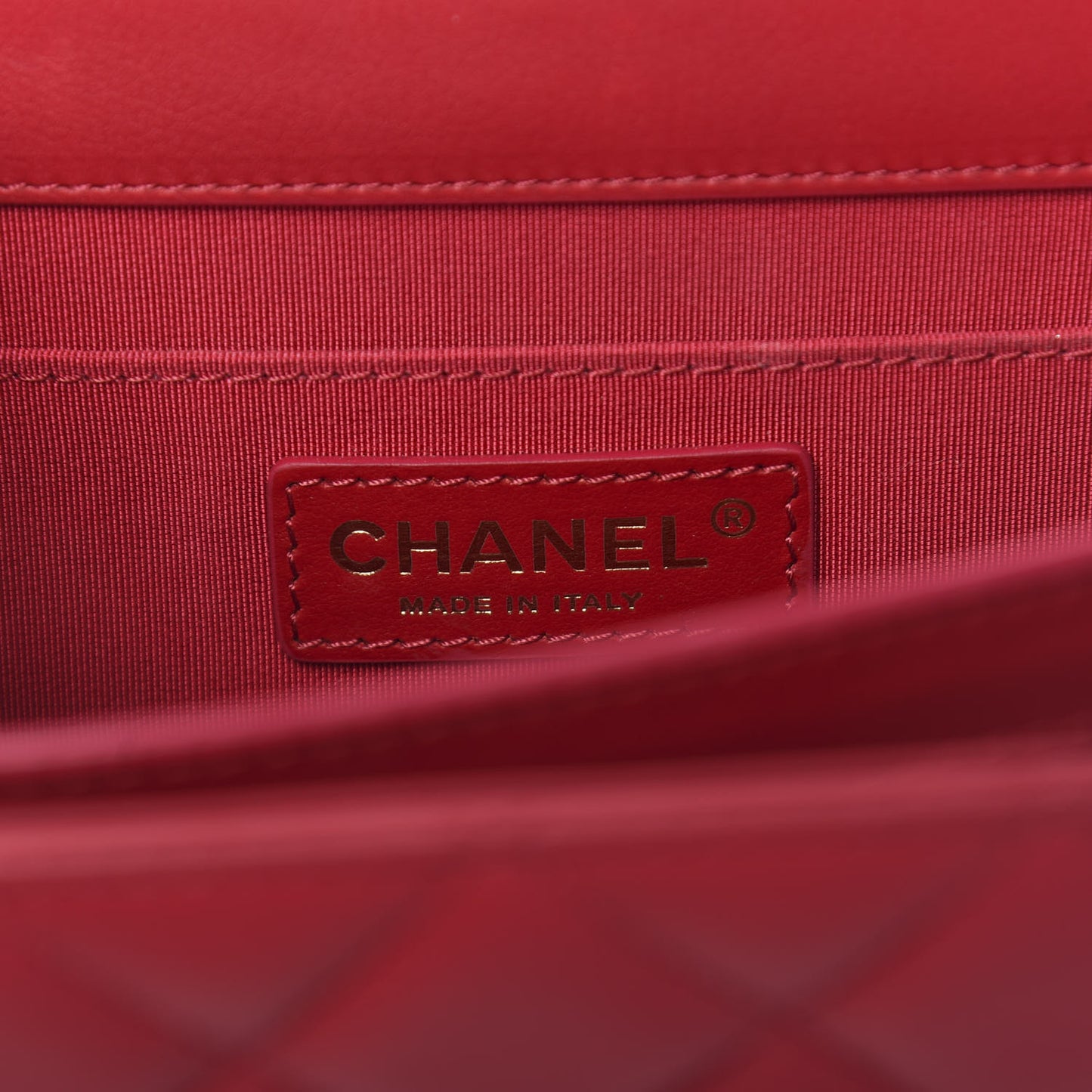 Calfskin Quilted Single Flap Bag Red