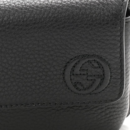 Gucci Pebbled Calfskin Soho Flap Belt Bag Black 9 of 11