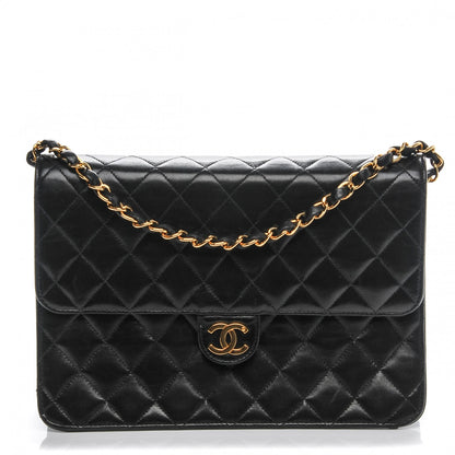 Chanel Lambskin Quilted Medium Single Flap Black 1 of 7
