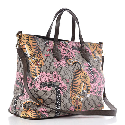 Gucci Soft GG Supreme Monogram Bengal Medium Crossbody Tote Beige Pink 4 of 8
