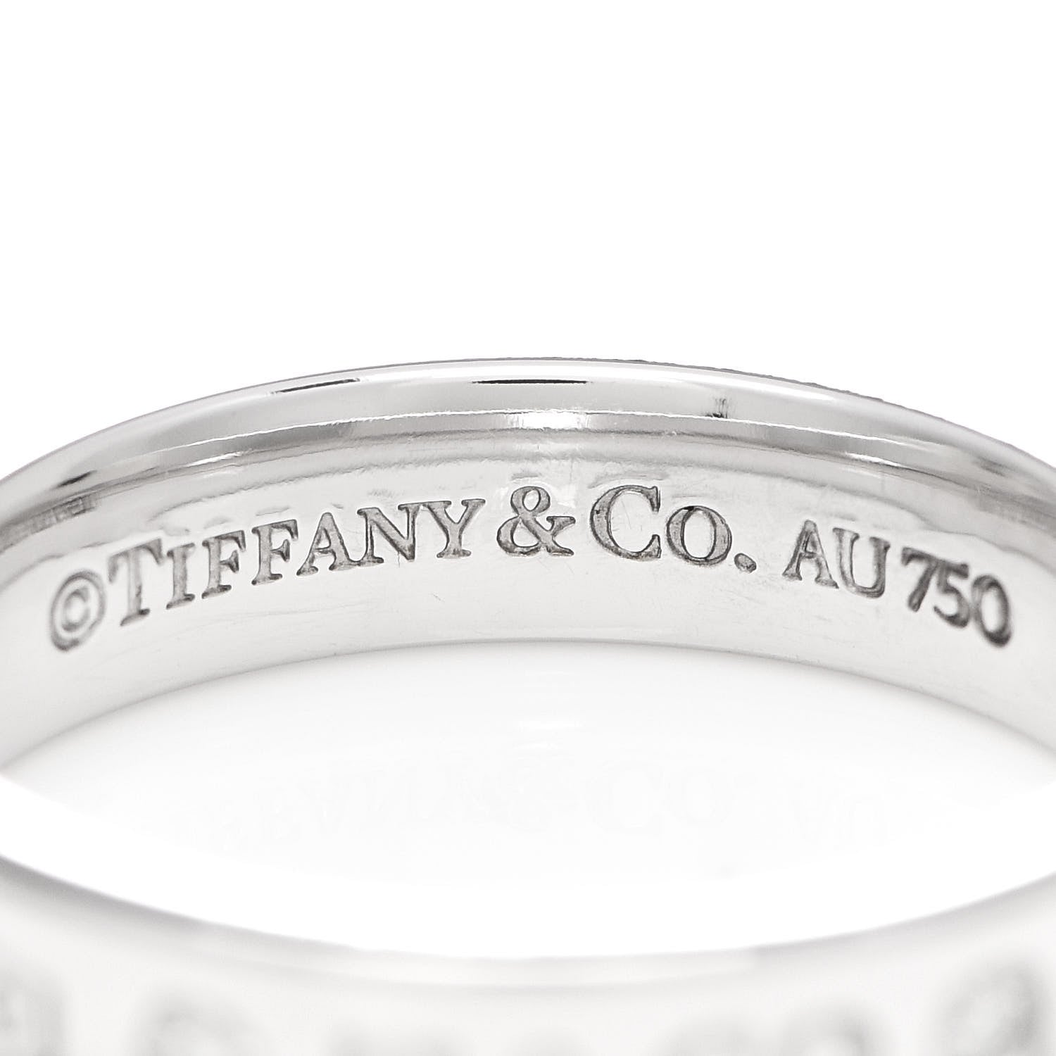 Tiffany 18K White Gold Diamond Narrow 1837 Ring 49 5 4 of 4