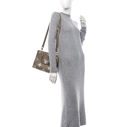 Louis Vuitton Empreinte Monogram Giant Onthego PM Khaki Cream 2 of 8